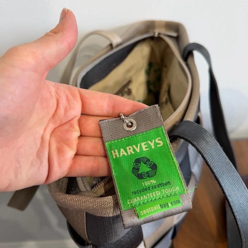 Harvey’s Seatbelt Bag Treecycle large satchel neutral multi-color woven
